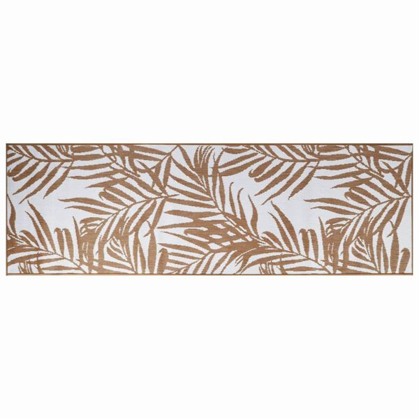 vidaXL Tapis d'extérieur marron et blanc 80x250 cm design réversible