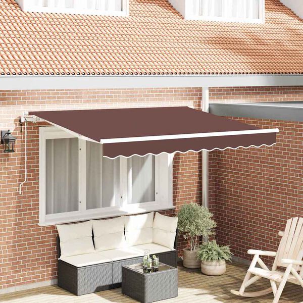 vidaXL Auvent R&eacute;tractable Marron 250 x 200 cm tissu