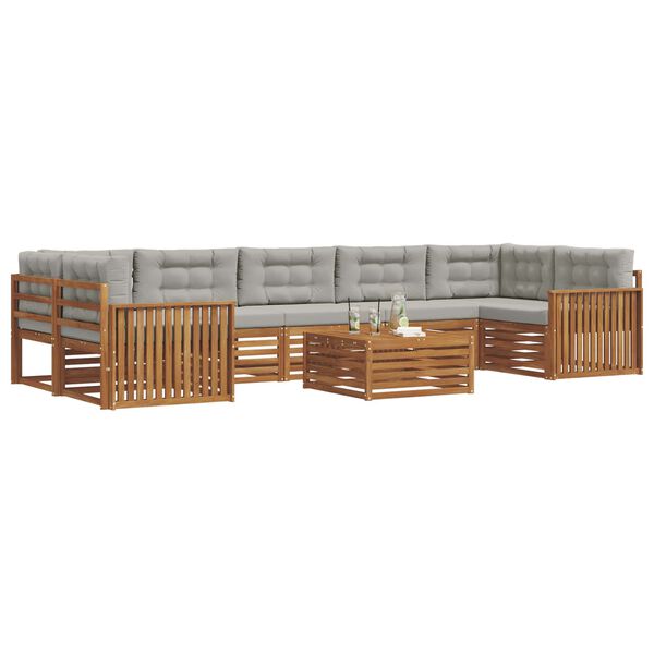 vidaXL Ensemble de canap&eacute;s d'ext&eacute;rieur 8 pcs Gris Naturel et Clair
