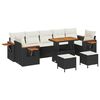 vidaXL Ensemble de canap&eacute; de jardin 10 pcs Noir polyrotin