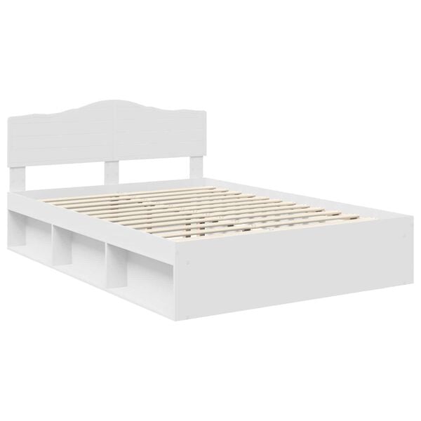 vidaXL Cadre de lit Blanc 140 x 190 cm Bois de pin massif