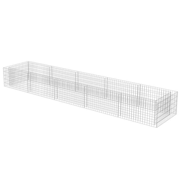 vidaXL Lit surélevé à gabion Acier galvanisé 450x90x50 cm