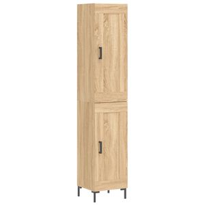 vidaXL Buffet haut Ch&ecirc;ne sonoma 34,5x34x180 cm Bois d'ing&eacute;nierie