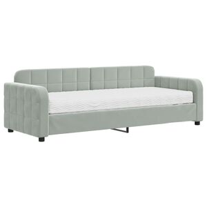 vidaXL Lit de jour avec matelas gris clair 80x200 cm velours