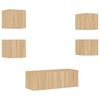 vidaXL Unités murales TV avec LED 6 pcs chêne sonoma bois d'ingénierie