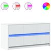 vidaXL Meuble TV avec LED blanc 100x34x50 cm bois d'ing&eacute;nierie