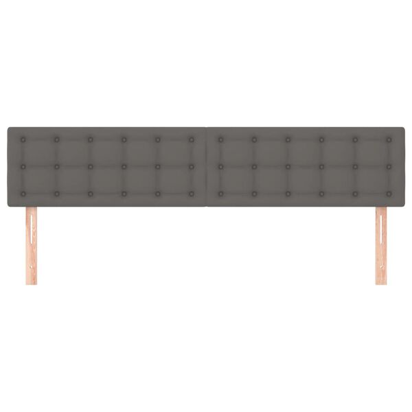 vidaXL T&ecirc;tes de lit 2 pcs Gris 80x5x78/88 cm Similicuir