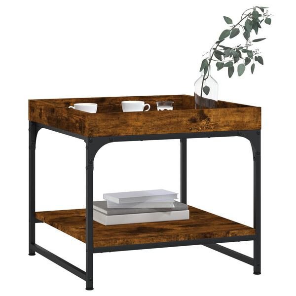 vidaXL Table basse chêne fumé 49,5x49,5x45 cm bois d'ingénierie