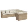 vidaXL Salon de jardin avec coussins 8 pcs beige r&eacute;sine tress&eacute;e