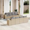 vidaXL Salon de jardin avec coussins 9 pcs beige r&eacute;sine tress&eacute;e