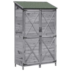 vidaXL Abri de jardin Gris 106 x 56 x 176,5 cm Bois d'ing&eacute;nierie
