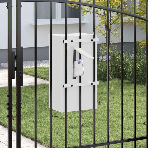 vidaXL boîte aux lettres Blanc 30 x 23 x 55 cm Acier