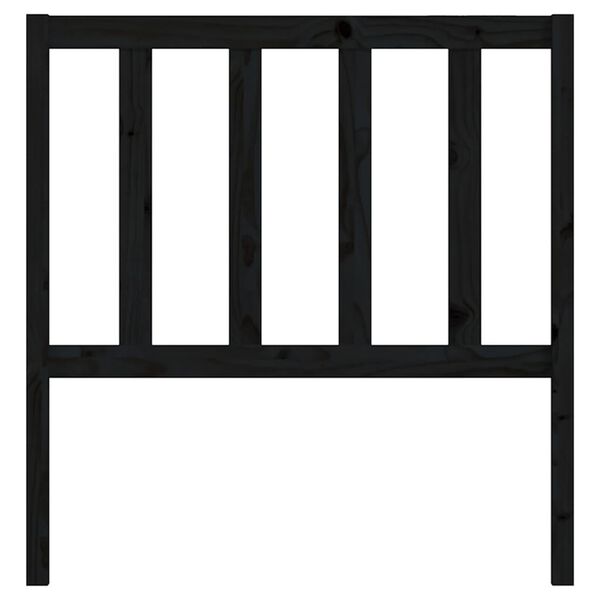 vidaXL T&ecirc;te de lit Noir 81x4x100 cm Bois massif de pin