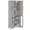 vidaXL Buffet haut Gris b&eacute;ton 69,5x34x180 cm Bois d'ing&eacute;nierie