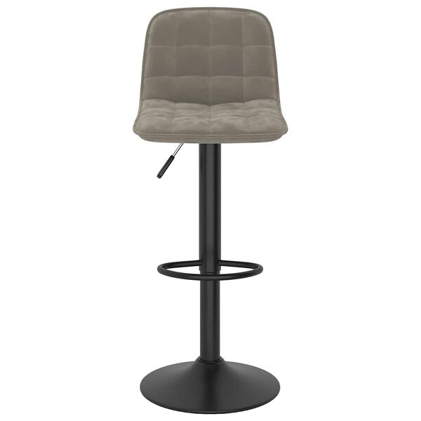 vidaXL Tabouret de bar Gris clair Velours