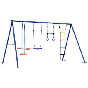 vidaXL Ensemble de balan&ccedil;oires d'ext&eacute;rieur Multicolore Acier et PE