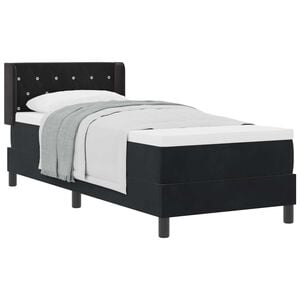 vidaXL Lit &agrave; ressorts avec t&ecirc;te de lit Noir 200 x 80 cm Velours