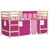 vidaXL Lit mezzanine enfants avec rideaux sans matelas rose 80x200cm