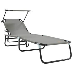 vidaXL Chaise longue pliante oxford Gris