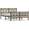 vidaXL Cadre de lit en m&eacute;tal sans matelas ch&ecirc;ne sonoma 135x190 cm