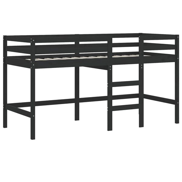 vidaXL Lit mezzanine d'enfants sans matelas avec &eacute;chelle noir 80x200cm