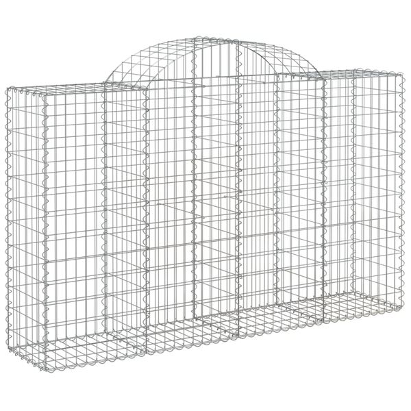 vidaXL Paniers &agrave; gabions arqu&eacute;s 15 pcs 200x50x120/140 cm Fer galvanis&eacute;