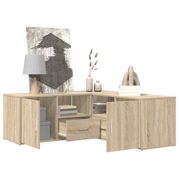 vidaXL Armoire d'angle ch&ecirc;ne sonoma 200x40x45 cm bois d&rsquo;ing&eacute;nierie