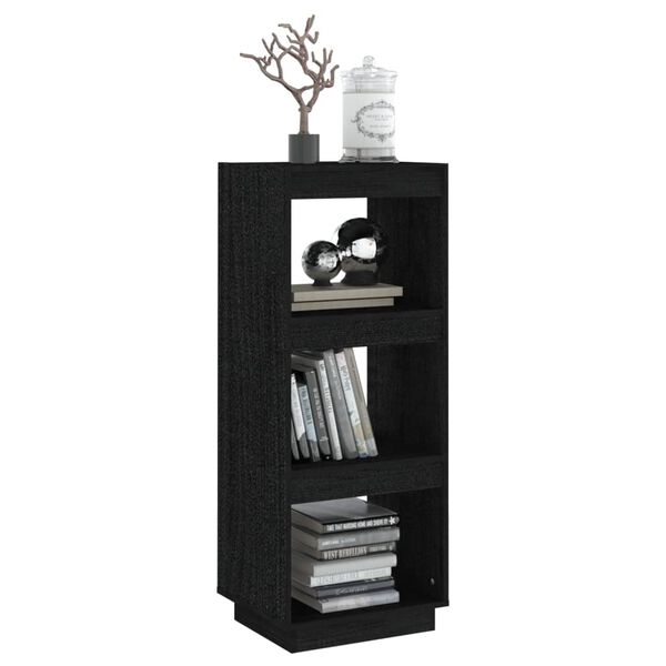 vidaXL Bibliothèque/Séparateur de pièce noir 40x35x103 cm pin massif