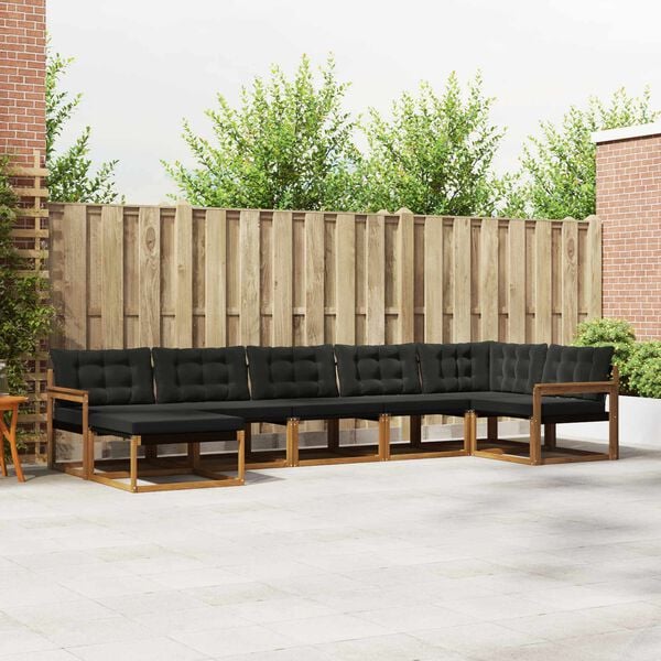 vidaXL Ensemble de canap&eacute;s d'ext&eacute;rieur 21 pcs Naturel et Noir