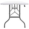 vidaXL Table pliable de jardin avec 2 bancs 180 cm Acier et PEHD Blanc