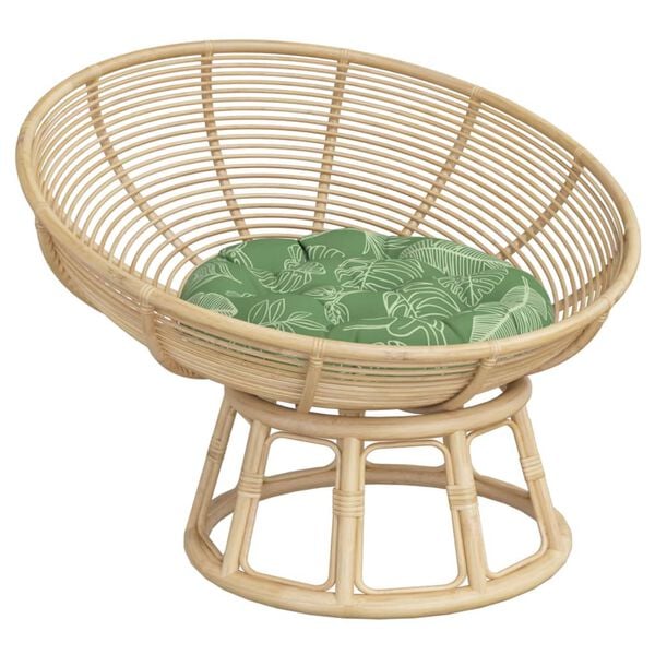 vidaXL Coussin rond &agrave; motif de feuilles &Oslash; 60 x11 cm tissu oxford