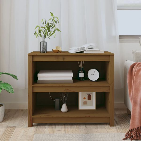 vidaXL Biblioth&egrave;que Marron miel 80x35x68 cm Bois de pin massif