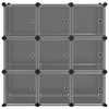 vidaXL Cubes de rangement 9 pcs avec portes noir PP