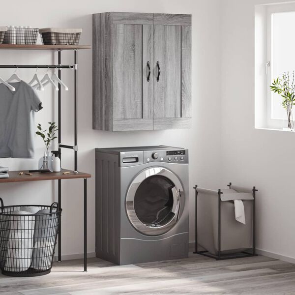 vidaXL Armoire murale sonoma gris 69,5x34x90 cm bois d'ing&eacute;nierie