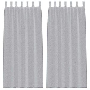 vidaXL Rideau en Voile 2 pc Gris fonc&eacute; 225 x 140 cm Polyester