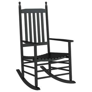 vidaXL Chaise &agrave; bascule avec si&egrave;ge incurv&eacute; noir peuplier massif
