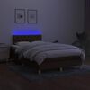 vidaXL Sommier &agrave; lattes de lit matelas et LED marron fonc&eacute; 120x190 cm