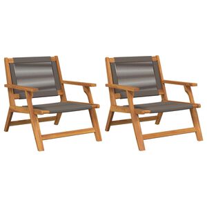 vidaXL Mobilier de jardin 2 pcs Gris 67 x 76 x 73 cm