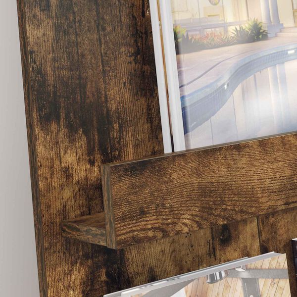 vidaXL &Eacute;tag&egrave;re &agrave; magazines avec &eacute;tag&egrave;re Ch&ecirc;ne fum&eacute; 51 x 11 x 102 cm