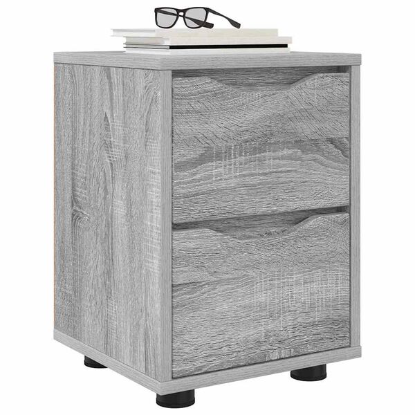 vidaXL Table de chevet Gris Sonoma 30,5 x 30 x 43 cm Bois d'ing&eacute;nierie