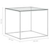vidaXL Table basse Argenté 50x50x43 cm Acier inoxydable et verre