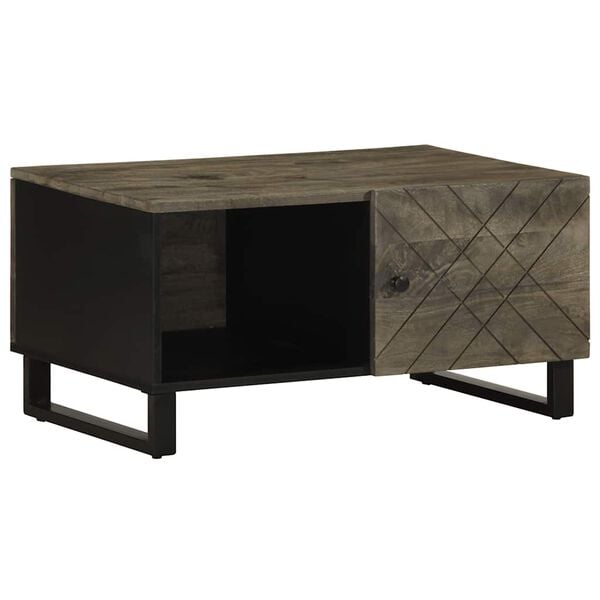 vidaXL Table basse noir 80x50x40 cm bois massif de manguier