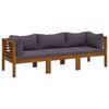 vidaXL Canap&eacute; de jardin &agrave; 3 places avec coussin Bois d'acacia massif
