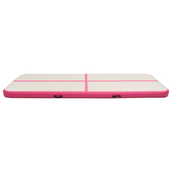 vidaXL Tapis gonflable de gymnastique avec pompe 500x100x20cm PVC Rose