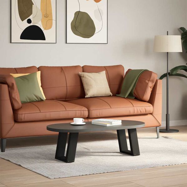 vidaXL Pieds de table basse en U 2 pi&egrave;ces Noir 30 x (30-31) cm Acier