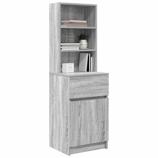 vidaXL Table de chevet sonoma gris 39x35x125 cm bois d&rsquo;ing&eacute;nierie