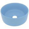 vidaXL Lavabo rond de luxe Bleu clair mat 40x15 cm C&eacute;ramique