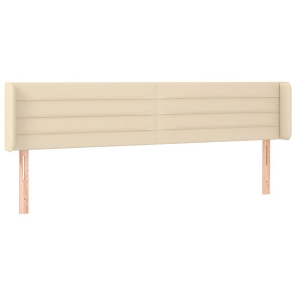 vidaXL Tête de lit avec oreilles Crème 203x16x78/88 cm Tissu