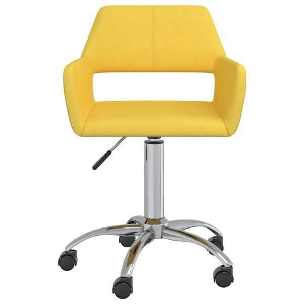 vidaXL Chaises pivotantes &agrave; manger lot de 4 jaune tissu