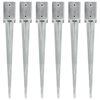 vidaXL Piquets au sol 6 pcs Argent&eacute; 9x9x75 cm Acier galvanis&eacute;